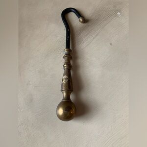 Vintage Brass and Black Damper Pull 11 Inches